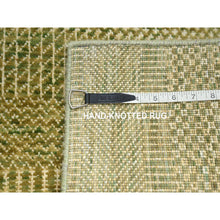 Load image into Gallery viewer, 2&#39;8&quot;x8&#39;2&quot; Fawn Brown, Denser Weave, Modern Grass Design, Hand Knotted, Wool And Silk, Lush And Plush, Runner, Oriental Rug FWR499362