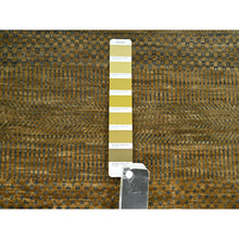 Load image into Gallery viewer, 2&#39;8&quot;x8&#39; Almond Brown, Modern Grass Design, Wool And Silk, Hand Knotted, Denser Weave, Lush And Plush, Runner, Oriental Rug FWR499368