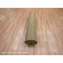 Load image into Gallery viewer, 2&#39;8&quot;x8&#39; Almond Brown, Modern Grass Design, Wool And Silk, Hand Knotted, Denser Weave, Lush And Plush, Runner, Oriental Rug FWR499368