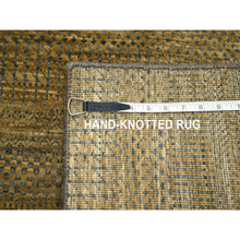 Load image into Gallery viewer, 2&#39;8&quot;x8&#39; Almond Brown, Modern Grass Design, Wool And Silk, Hand Knotted, Denser Weave, Lush And Plush, Runner, Oriental Rug FWR499368