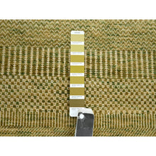 Load image into Gallery viewer, 2&#39;8&quot;x8&#39;3&quot; Khaki Brown, Modern Grass Design, Hand Knotted, Denser Weave, Wool And Silk, Lush And Plush, Runner, Oriental Rug FWR499374