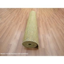 Load image into Gallery viewer, 2&#39;8&quot;x8&#39;3&quot; Khaki Brown, Modern Grass Design, Hand Knotted, Denser Weave, Wool And Silk, Lush And Plush, Runner, Oriental Rug FWR499374