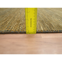 Load image into Gallery viewer, 2&#39;8&quot;x8&#39; Walnut Brown, Modern Grass Design, Hand Knotted, Denser Weave, Wool And Silk, Soft Pile, Runner, Oriental Rug FWR499380