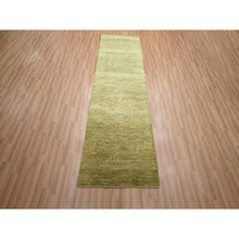 Load image into Gallery viewer, 2&#39;8&quot;x8&#39;2&quot; Honey Brown, Wool And Silk, Modern Grass Design, Hand Knotted, Denser Weave, Lush And Plush, Runner, Oriental Rug FWR499386
