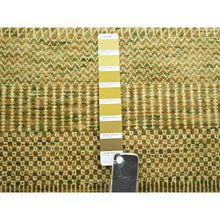 Load image into Gallery viewer, 2&#39;8&quot;x8&#39;2&quot; Honey Brown, Wool And Silk, Modern Grass Design, Hand Knotted, Denser Weave, Lush And Plush, Runner, Oriental Rug FWR499386