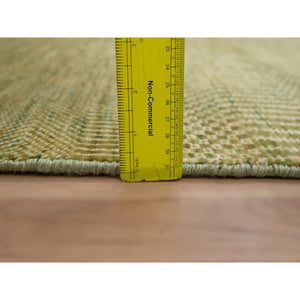 2'8"x8'2" Honey Brown, Wool And Silk, Modern Grass Design, Hand Knotted, Denser Weave, Lush And Plush, Runner, Oriental Rug FWR499386