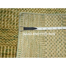 Load image into Gallery viewer, 2&#39;8&quot;x8&#39;2&quot; Honey Brown, Wool And Silk, Modern Grass Design, Hand Knotted, Denser Weave, Lush And Plush, Runner, Oriental Rug FWR499386