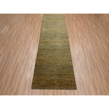 Load image into Gallery viewer, 2&#39;8&quot;x8&#39; Almond Brown, Hand Knotted, Modern Grass Design, Denser Weave, Wool And Silk, Lush And Plush, Runner, Oriental Rug FWR499392