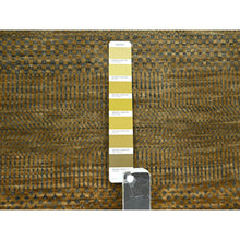 Load image into Gallery viewer, 2&#39;8&quot;x8&#39; Almond Brown, Hand Knotted, Modern Grass Design, Denser Weave, Wool And Silk, Lush And Plush, Runner, Oriental Rug FWR499392