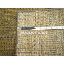 Load image into Gallery viewer, 2&#39;8&quot;x8&#39; Almond Brown, Hand Knotted, Modern Grass Design, Denser Weave, Wool And Silk, Lush And Plush, Runner, Oriental Rug FWR499392