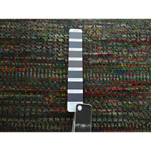 Load image into Gallery viewer, 10&#39;x14&#39; Asphalt Black, Modern Grass Design, Wool and Silk, Hand Knotted, Tone on Tone, Lush and Plush, Oriental Rug FWR499404