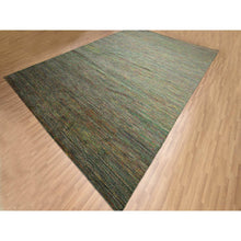 Load image into Gallery viewer, 10&#39;x14&#39;6&quot; Sage Green, Modern Grass Design, Wool And Silk, Hand Knotted, Tone On Tone, Lush And Plush, Oriental Rug FWR499422