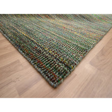 Load image into Gallery viewer, 10&#39;x14&#39;6&quot; Sage Green, Modern Grass Design, Wool And Silk, Hand Knotted, Tone On Tone, Lush And Plush, Oriental Rug FWR499422