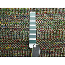 Load image into Gallery viewer, 10&#39;x14&#39;6&quot; Sage Green, Modern Grass Design, Wool And Silk, Hand Knotted, Tone On Tone, Lush And Plush, Oriental Rug FWR499422