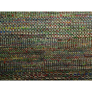 10'x14'6" Sage Green, Modern Grass Design, Wool And Silk, Hand Knotted, Tone On Tone, Lush And Plush, Oriental Rug FWR499422