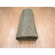 Load image into Gallery viewer, 10&#39;x14&#39;6&quot; Sage Green, Modern Grass Design, Wool And Silk, Hand Knotted, Tone On Tone, Lush And Plush, Oriental Rug FWR499422