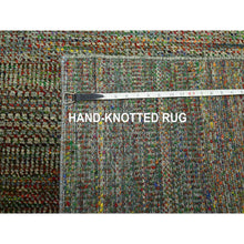 Load image into Gallery viewer, 10&#39;x14&#39;6&quot; Sage Green, Modern Grass Design, Wool And Silk, Hand Knotted, Tone On Tone, Lush And Plush, Oriental Rug FWR499422