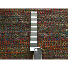 Load image into Gallery viewer, 9&#39;1&quot;x12&#39;2&quot; Dark Olive Green, Wool And Silk, Modern Grass Design, Hand Knotted, Tone On Tone, Lush And Plush, Oriental Rug FWR499434