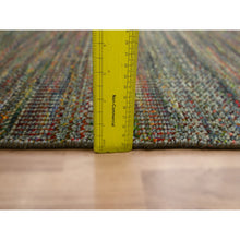 Load image into Gallery viewer, 9&#39;1&quot;x12&#39;2&quot; Dark Olive Green, Wool And Silk, Modern Grass Design, Hand Knotted, Tone On Tone, Lush And Plush, Oriental Rug FWR499434