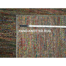 Load image into Gallery viewer, 9&#39;1&quot;x12&#39;2&quot; Dark Olive Green, Wool And Silk, Modern Grass Design, Hand Knotted, Tone On Tone, Lush And Plush, Oriental Rug FWR499434