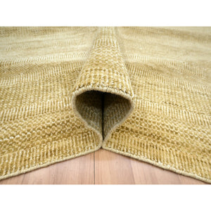 9'x12'1" Shades Of Brown, Wool And Silk, Hand Knotted, Modern Grass Design, Tone On Tone, Lush And Plush, Oriental Rug FWR499440