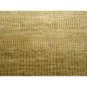 9'x12'1" Shades Of Brown, Wool And Silk, Hand Knotted, Modern Grass Design, Tone On Tone, Lush And Plush, Oriental Rug FWR499440