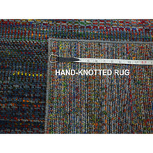 Load image into Gallery viewer, 3&#39;x10&#39;1&quot; Aegean Blue, Wool And Silk, Modern, Colorful Grass Design, Hand Knotted, Tone On Tone, Lush And Plush, Runner, Oriental Rug FWR499458