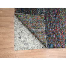 Load image into Gallery viewer, 2&#39;9&quot;x10&#39;2&quot; Yale Blue, Colorful Grass Design, Wool And Silk, Modern, Hand Knotted, Tone On Tone, Lush And Plush, Runner, Oriental Rug FWR499470