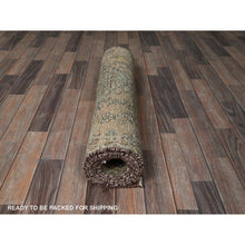 Load image into Gallery viewer, 2&#39;9&quot;x10&#39;7&quot; Dark Vanilla Brown, Tea Washed, Vintage Persian Karajeh, Sheared Low, Zero Pile, Sides And Ends Professionally Secured, Hand Knotted, Pure Wool, Narrow Runner, Oriental Rug FWR4992