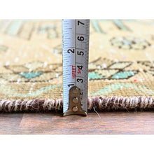 Load image into Gallery viewer, 2&#39;9&quot;x10&#39;7&quot; Dark Vanilla Brown, Tea Washed, Vintage Persian Karajeh, Sheared Low, Zero Pile, Sides And Ends Professionally Secured, Hand Knotted, Pure Wool, Narrow Runner, Oriental Rug FWR4992