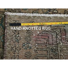 Load image into Gallery viewer, 2&#39;9&quot;x10&#39;7&quot; Dark Vanilla Brown, Tea Washed, Vintage Persian Karajeh, Sheared Low, Zero Pile, Sides And Ends Professionally Secured, Hand Knotted, Pure Wool, Narrow Runner, Oriental Rug FWR4992