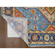 Load image into Gallery viewer, 8&#39;10&quot;x11&#39;10&quot; Light Blue, Hand Knotted Shiraz Design With Serrated Medallions, Supple Collection Pure Wool, Oriental Rug FWR504030