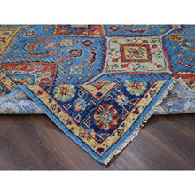 Load image into Gallery viewer, 8&#39;10&quot;x11&#39;10&quot; Light Blue, Hand Knotted Shiraz Design With Serrated Medallions, Supple Collection Pure Wool, Oriental Rug FWR504030