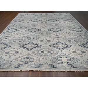 13'9"x17'9" Silver Gray, Natural Wool Hand Knotted, Anatolian Design, Supple Collection Thick And Plush, Oversized Oriental Rug FWR504144
