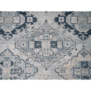 13'9"x17'9" Silver Gray, Natural Wool Hand Knotted, Anatolian Design, Supple Collection Thick And Plush, Oversized Oriental Rug FWR504144