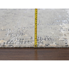 Load image into Gallery viewer, 14&#39;x18&#39; Taupe, Abstract With Mosaic Design Dense Weave, Wool And Silk Hand Knotted, Oversized Persian Knot Oriental Rug FWR504186