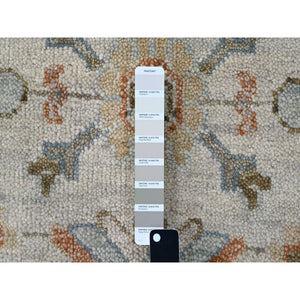 12'x17'9" Light Gray, Natural Wool Hand Knotted, Oushak Design, Supple Collection Thick And Plush, Oversized Oriental Rug FWR504204