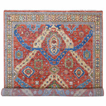 Load image into Gallery viewer, 12&#39;x14&#39;10&quot; Coral Red, Heriz with All Over Design, Supple Collection Thick and Plush, Soft Wool Hand Knotted, Oversized Oriental Rug FWR504216