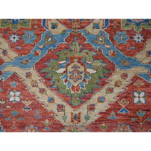 Load image into Gallery viewer, 12&#39;x14&#39;10&quot; Coral Red, Heriz With All Over Design, Supple Collection Thick And Plush, Soft Wool Hand Knotted, Oversized Oriental Rug FWR504216