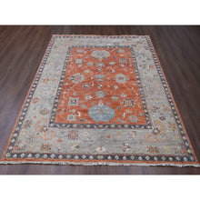Load image into Gallery viewer, 8&#39;10&quot;x11&#39;10&quot; Burnt Orange, Hand Knotted Oushak Design, Supple Collection Thick and Plush, Extra Soft Wool Oriental Rug FWR504282