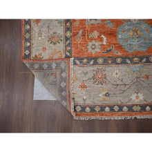 Load image into Gallery viewer, 8&#39;10&quot;x11&#39;10&quot; Burnt Orange, Hand Knotted Oushak Design, Supple Collection Thick and Plush, Extra Soft Wool Oriental Rug FWR504282