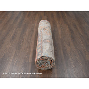 8'10"x11'10" Burnt Orange, Hand Knotted Oushak Design, Supple Collection Thick and Plush, Extra Soft Wool Oriental Rug FWR504282