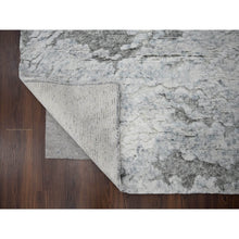 Load image into Gallery viewer, 8&#39;x9&#39;10&quot; Ivory With Light Gray, Thick &amp; Plush, Moroccan Weave, Contemporary Design, Soft &amp; Handspun Wool Hand Knotted Oriental Rug FWR504546