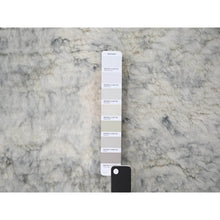 Load image into Gallery viewer, 8&#39;x9&#39;10&quot; Ivory With Light Gray, Thick &amp; Plush, Moroccan Weave, Contemporary Design, Soft &amp; Handspun Wool Hand Knotted Oriental Rug FWR504546
