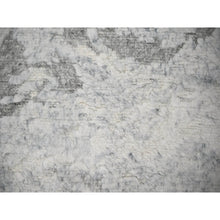 Load image into Gallery viewer, 8&#39;x9&#39;10&quot; Ivory With Light Gray, Thick &amp; Plush, Moroccan Weave, Contemporary Design, Soft &amp; Handspun Wool Hand Knotted Oriental Rug FWR504546