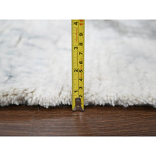 Load image into Gallery viewer, 8&#39;x9&#39;10&quot; Ivory With Light Gray, Thick &amp; Plush, Moroccan Weave, Contemporary Design, Soft &amp; Handspun Wool Hand Knotted Oriental Rug FWR504546