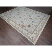 Load image into Gallery viewer, 14&#39;x17&#39;9&quot; Light Gray, Oushak Design, Supple Collection Thick And Plush, Hand Knotted, Pure Wool, Oversized Oriental Rug FWR504588