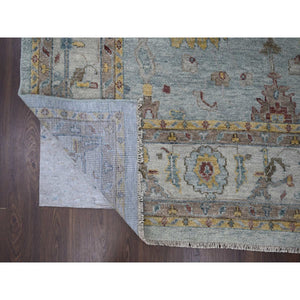 14'x17'9" Light Gray, Oushak Design, Supple Collection Thick And Plush, Hand Knotted, Pure Wool, Oversized Oriental Rug FWR504588