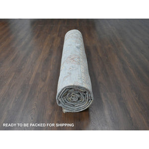 14'x17'9" Light Gray, Oushak Design, Supple Collection Thick And Plush, Hand Knotted, Pure Wool, Oversized Oriental Rug FWR504588