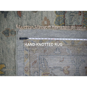 14'x17'9" Light Gray, Oushak Design, Supple Collection Thick And Plush, Hand Knotted, Pure Wool, Oversized Oriental Rug FWR504588